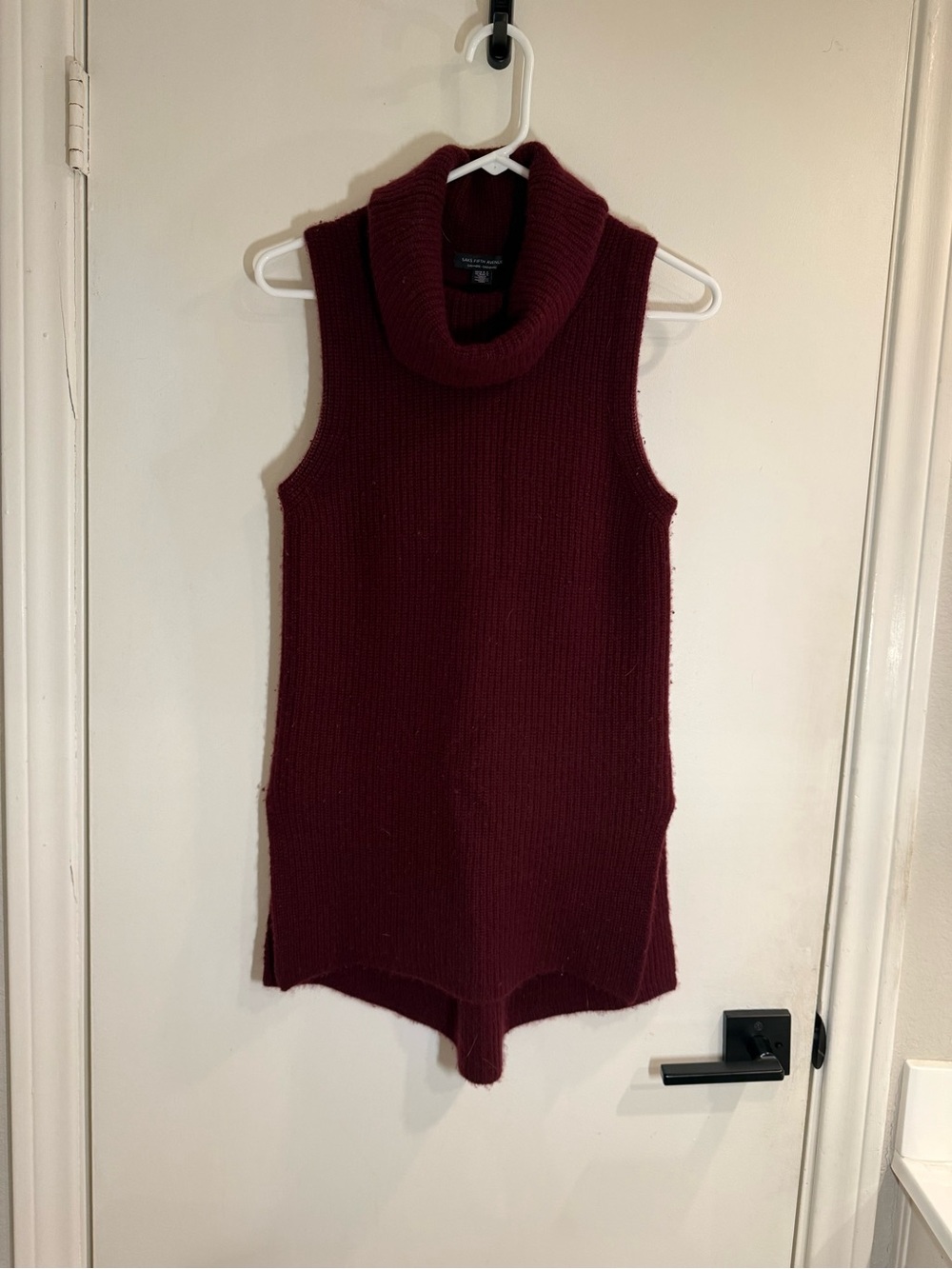 Saks Fifth Avenue 100% Cashmere Sleeveless Cowl Turtleneck Tunic